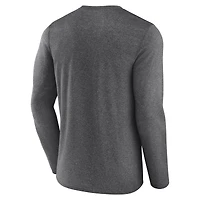T-shirt à manches longues latéral Blackout pour homme Fanatics Heather Charcoal Carolina Panthers
