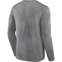 T-shirt à manches longues délavé pour hommes Fanatics Heather Charcoal Carolina Panthers