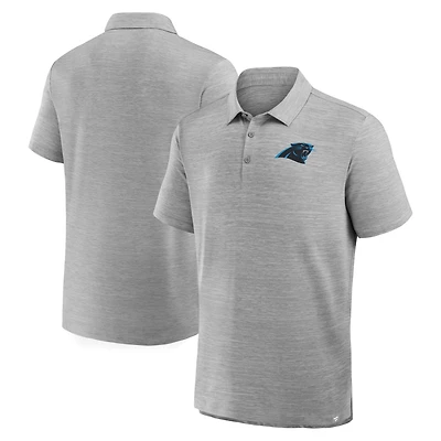 Polo à pochette gris chiné Carolina Panthers pour homme de Fanatics