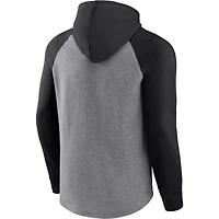 Men's Fanatics Heather Gray Carolina Panthers Favorite Arch Raglan Pullover Hoodie