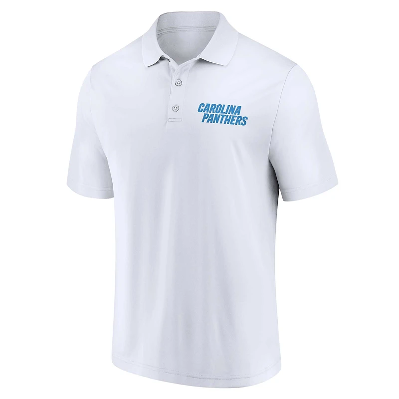 Men's Fanatics White/Black Carolina Panthers Lockup Two-Pack Polo Set