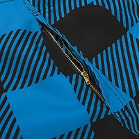 Salopette à carreaux FOCO Blue Carolina Panthers pour hommes avec grand logo