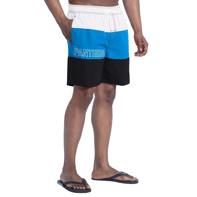 Men's G-III Sports by Carl Banks  Black/Blue Carolina Panthers Sunrise Volley Swim Shorts