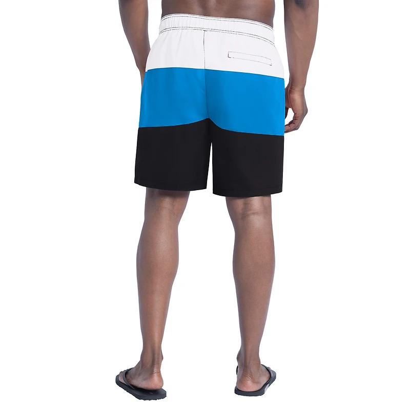 Men's G-III Sports by Carl Banks  Black/Blue Carolina Panthers Sunrise Volley Swim Shorts