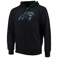 Sweat à capuche entièrement zippé avec logo principal des Panthers de la Caroline noirs G-III Sports by Carl Banks pour homme