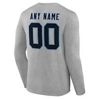 Men's Carolina Panthers Team Authentic Personalized Name & Number Long Sleeve T-Shirt