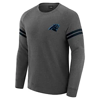 Men's J. Palmer Dark Heather Gray Carolina Panthers Players Lounge Raglan Tri-Blend Sweatshirt