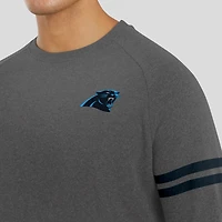 Men's J. Palmer Dark Heather Gray Carolina Panthers Players Lounge Raglan Tri-Blend Sweatshirt