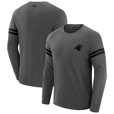 Men's J. Palmer Dark Heather Gray Carolina Panthers Players Lounge Raglan Tri-Blend Sweatshirt