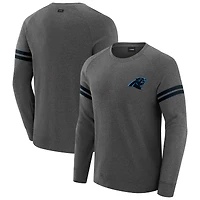 Men's J. Palmer Dark Heather Gray Carolina Panthers Players Lounge Raglan Tri-Blend Sweatshirt