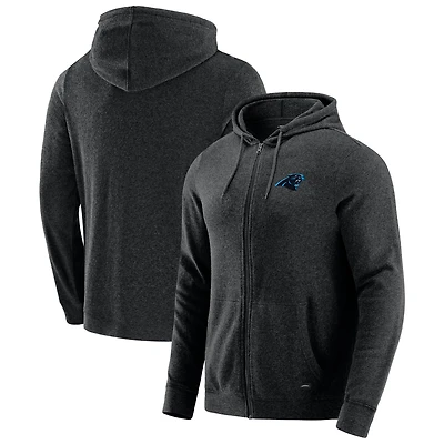 Men's J. Palmer Dark Heather Gray Carolina Panthers Players Lounge Tri-Blend Full-Zip Hoodie