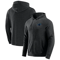 Sweat à capuche zippé tri-blend gris chiné foncé pour homme J. Palmer Carolina Panthers Players Lounge