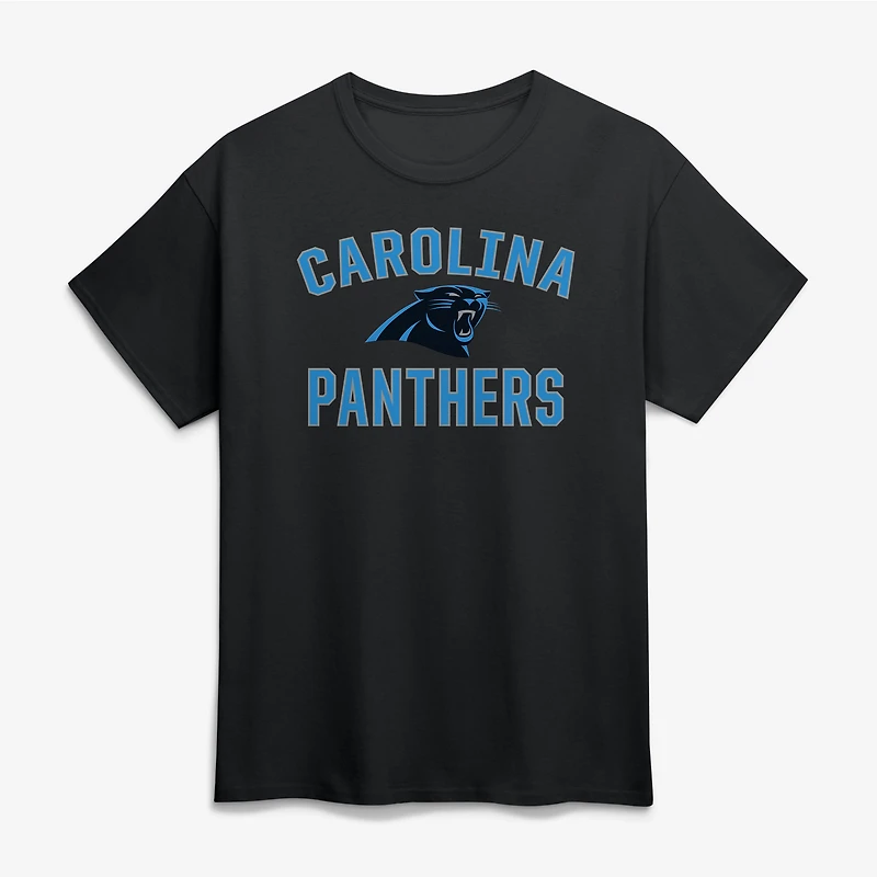 T-shirt homme en coton noir avec logo Carolina Panthers et arc de victoire
