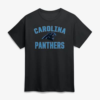 T-shirt homme en coton noir avec logo Carolina Panthers et arc de victoire