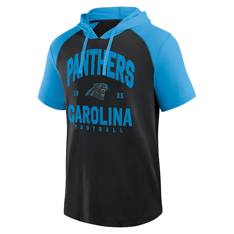 Men's Logo Athletic Black Carolina Panthers Prime Hoodie T-Shirt