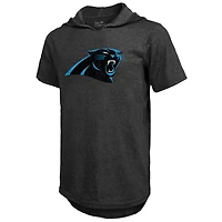 Majestic Threads Bryce Young Black Carolina Panthers T-shirt à capuche coupe ajustée avec nom et numéro du joueur