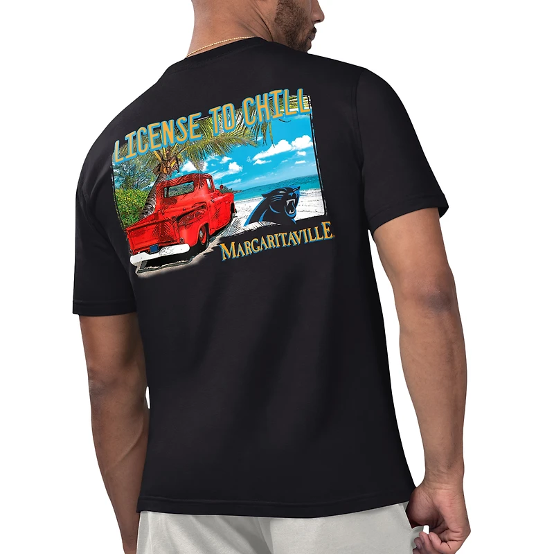 Men's Margaritaville Black Carolina Panthers Licensed to Chill T-Shirt