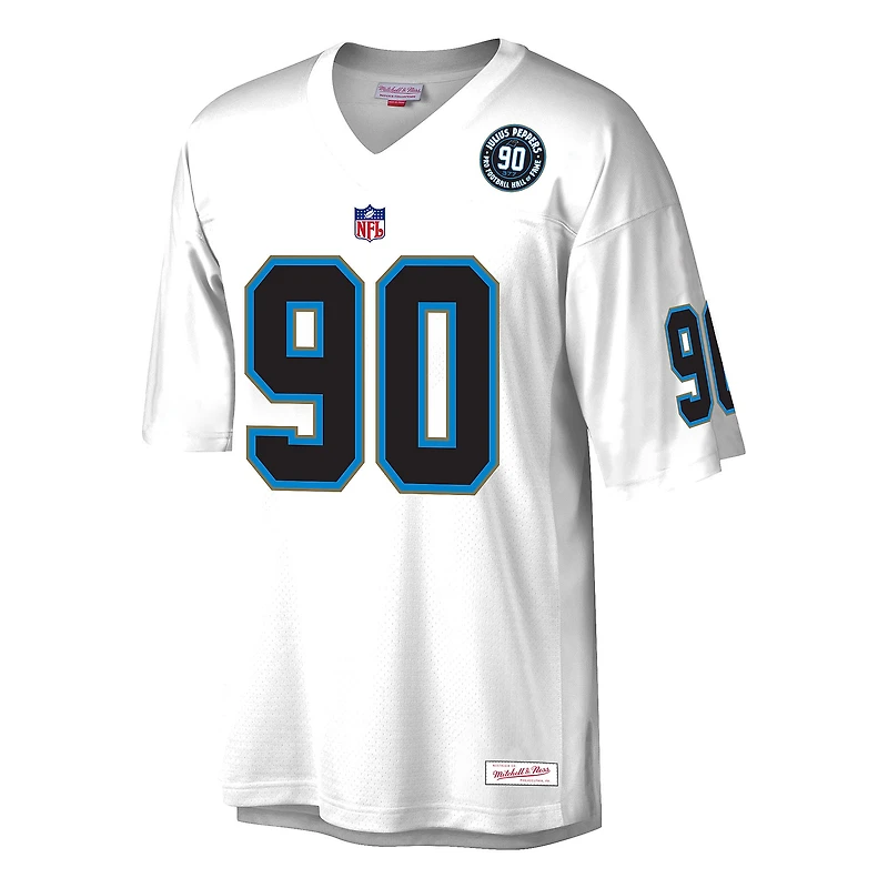 Men's Mitchell & Ness Julius Peppers White Carolina Panthers  2024 Hall of Fame Fashion Jersey