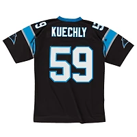 Maillot réplique rétro Mitchell & Ness Luke Kuechly noir des Panthers de la Caroline 2013 pour homme