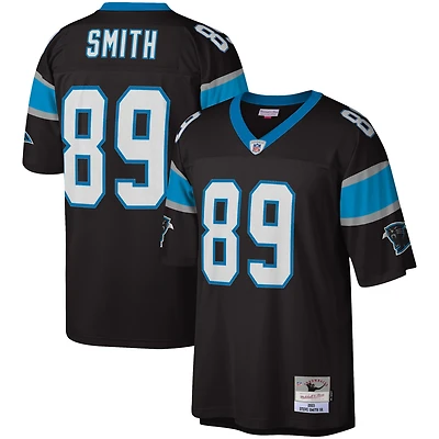 Maillot réplique Mitchell & Ness Steve Smith noir Carolina Panthers Legacy pour hommes