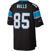 Maillot réplique Mitchell & Ness Wesley Walls noir Carolina Panthers Legacy pour hommes