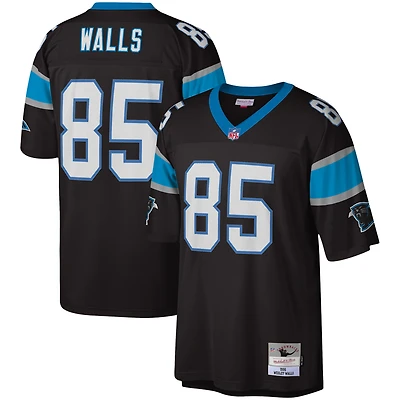 Maillot réplique Mitchell & Ness Wesley Walls noir Carolina Panthers Legacy pour hommes