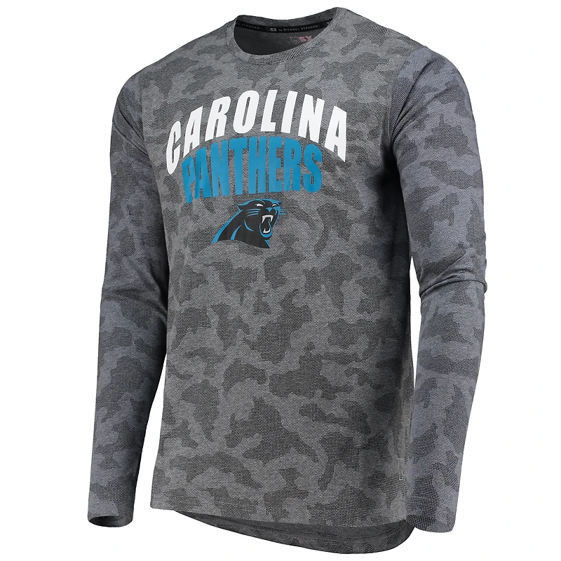 T-shirt à manches longues MSX by Michael Strahan Black Carolina Panthers Camo pour homme