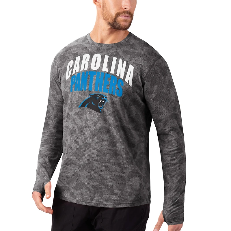 T-shirt à manches longues MSX by Michael Strahan Black Carolina Panthers Camo pour homme