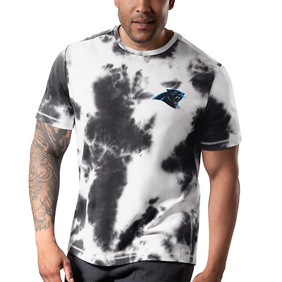 T-shirt MSX by Michael Strahan Black Carolina Panthers Freestyle Tie-Dye pour homme