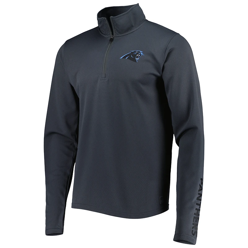 Men's MSX by Michael Strahan Charcoal Carolina Panthers Half-Zip Pullover