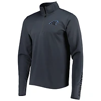 Men's MSX by Michael Strahan Charcoal Carolina Panthers Half-Zip Pullover