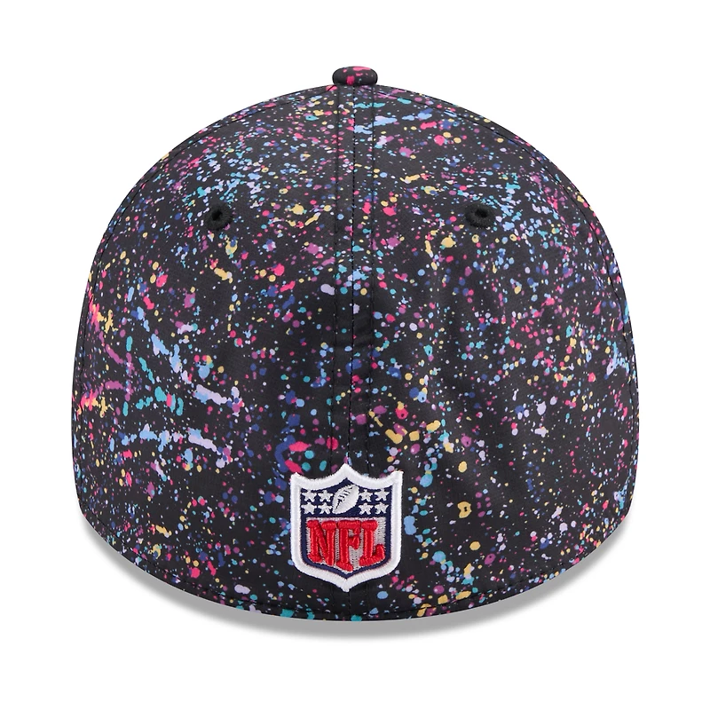 Casquette New Era noire Carolina Panthers 2025 NFL Crucial Catch 39THIRTY Flex pour homme
