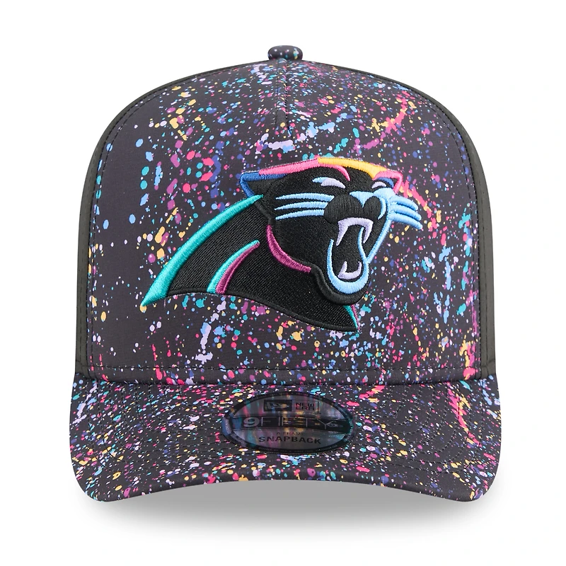Casquette snapback 9FIFTY noire New Era pour homme, motif NFL Crucial Catch 2025 des Carolina Panthers