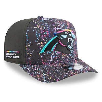Casquette snapback 9FIFTY noire New Era pour homme, motif NFL Crucial Catch 2025 des Carolina Panthers