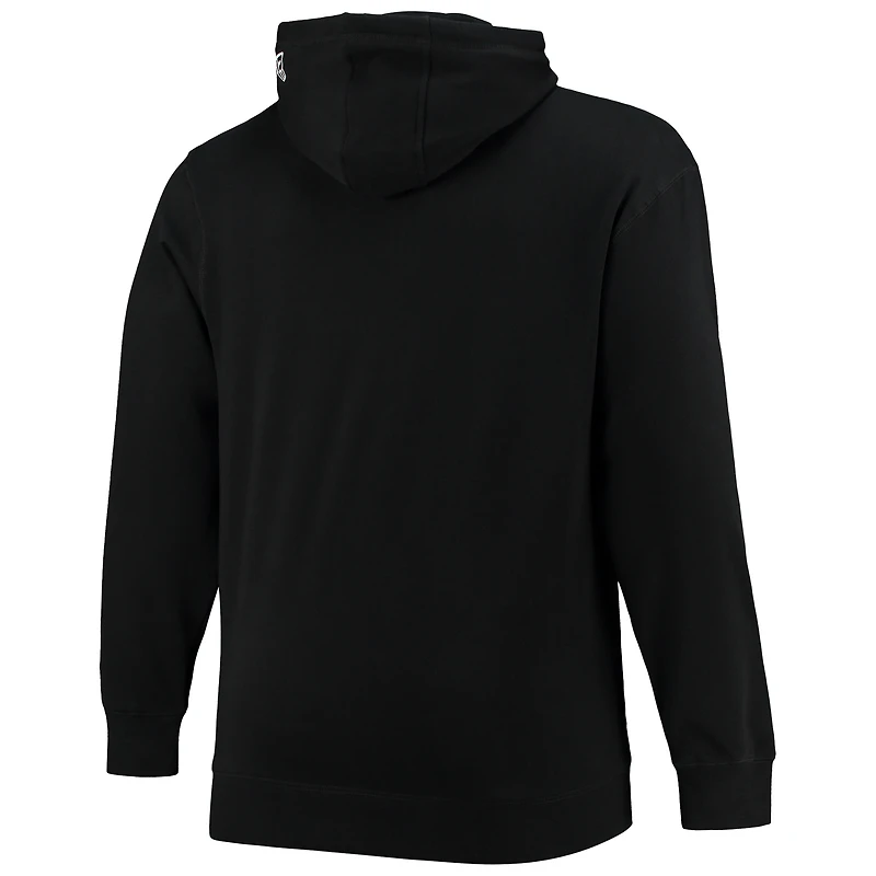 Men's New Era Black Carolina Panthers Big & Tall Primary Logo Pullover Hoodie