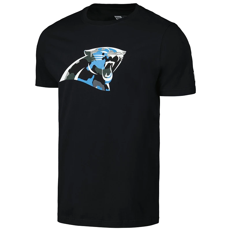 T-shirt noir avec logo camouflage des Panthers de la Caroline New Era pour hommes