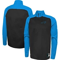 New Era Black Carolina Panthers Combine Authentic O-Line Raglan Half-Zip Jacket