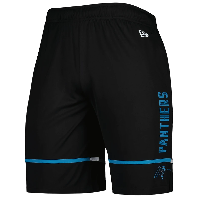 New Era Black Carolina Panthers Combine Authentic Rusher Short d'entraînement pour homme