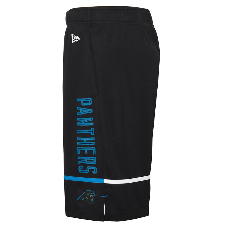 New Era Black Carolina Panthers Combine Authentic Rusher Short d'entraînement pour homme
