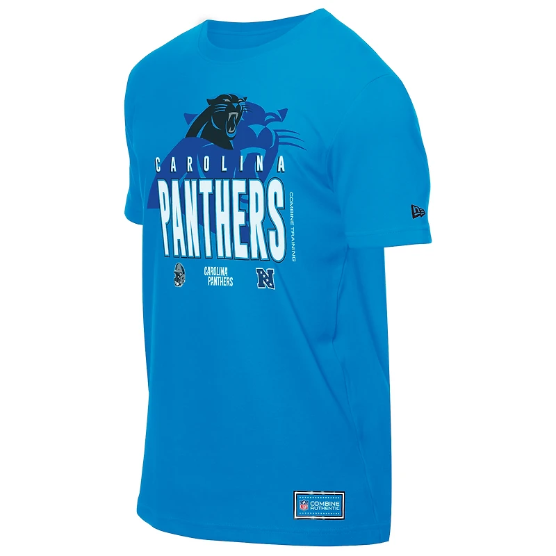 T-shirt bleu New Era pour homme, camp d'entraînement NFL 2025 des Carolina Panthers