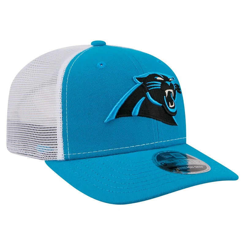 Casquette trucker ajustable New Era bleue Carolina Panthers 9SEVENTY pour homme