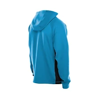 Sweat à capuche entièrement zippé bleu Carolina Panthers Combine Authentic Raglan Scuba pour homme de New Era