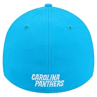 Men's New Era Blue Carolina Panthers Overlap Logo 39THIRTY Stretch Fit Hat