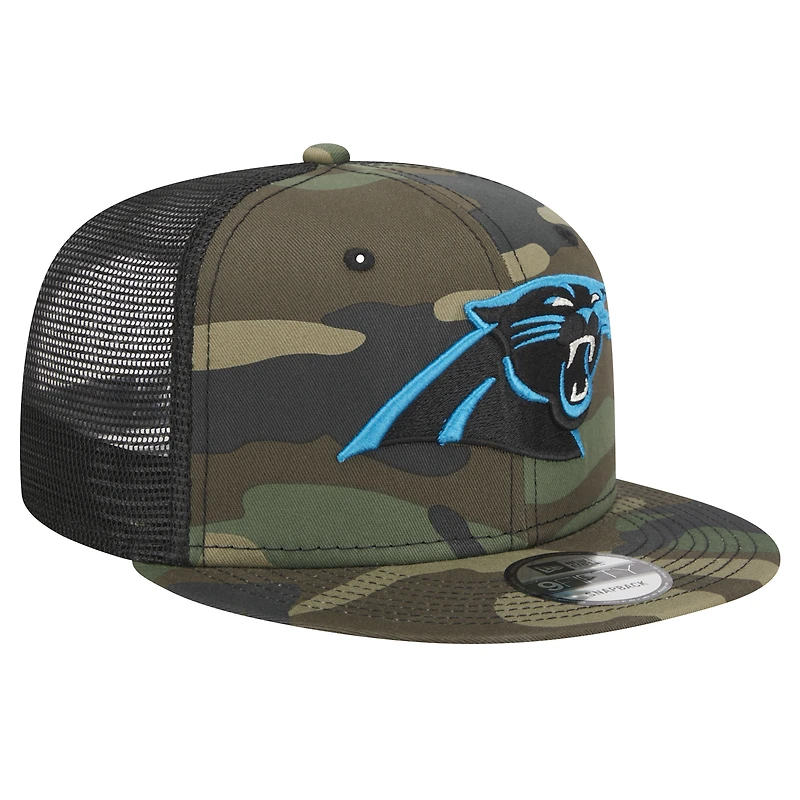 Casquette snapback 9FIFTY Main Trucker de New Era pour homme avec motif camouflage des Carolina Panthers