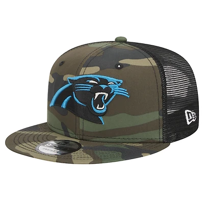 Casquette snapback 9FIFTY Main Trucker de New Era pour homme avec motif camouflage des Carolina Panthers