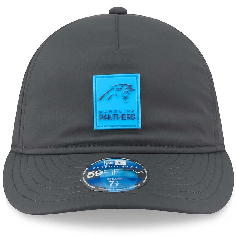 Casquette ajustée 59FIFTY Sideline Retro Crown 2025 des Carolina Panthers de New Era pour homme, couleur anthracite