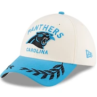 Casquette New Era 39THIRTY Flex crème/bleue Carolina Panthers 2025 NFL Draft pour homme