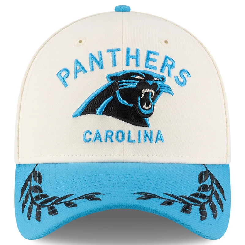 Casquette New Era 39THIRTY Flex crème/bleue Carolina Panthers 2025 NFL Draft pour homme
