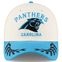 Casquette New Era 39THIRTY Flex crème/bleue Carolina Panthers 2025 NFL Draft pour homme