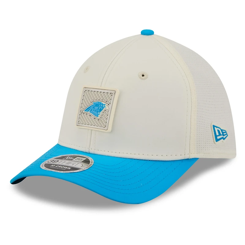 Men's New Era Cream/Blue Carolina Panthers 2026 NFL Training Camp 39THIRTY Flex Hat